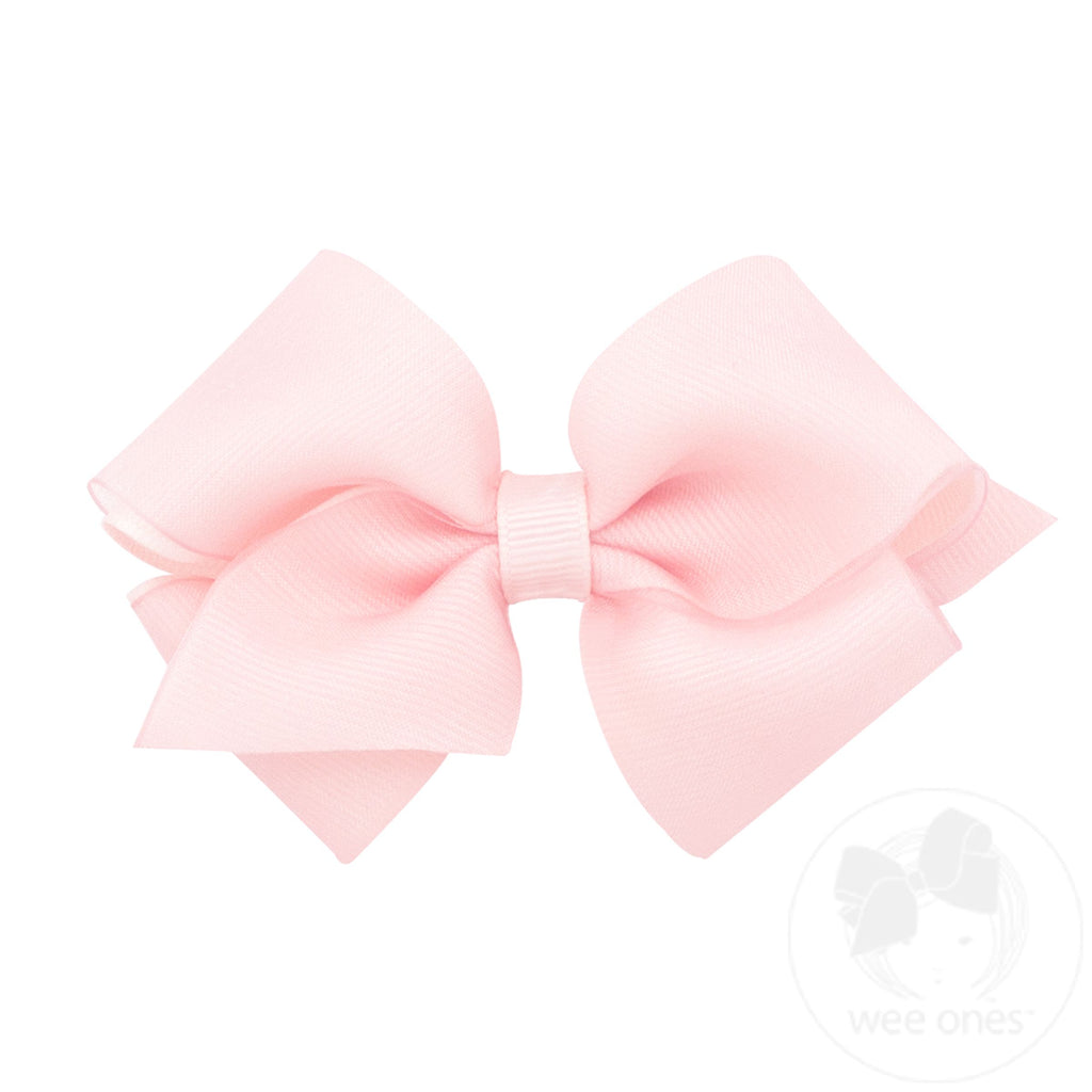 Extra Small Organza and Grosgrain Overlay Hair Bow