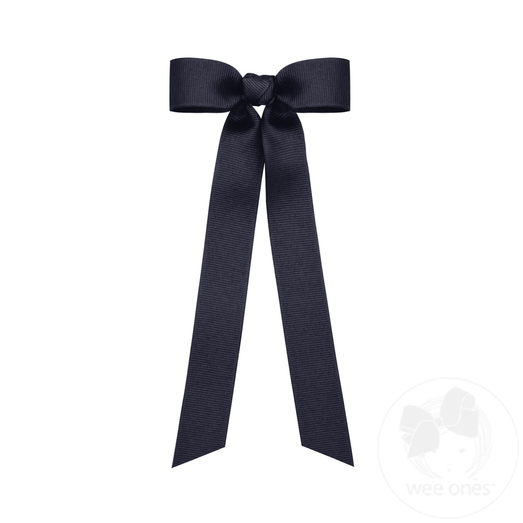 Mini Grosgrain Hair Bowtie with Knot Wrap and Streamer Tails