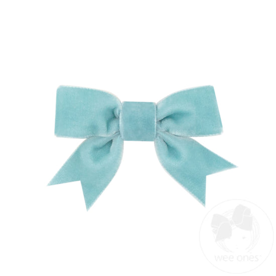 Mini Velvet Two-Loop Bow with Fancy Cut Tail