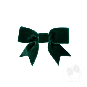 Mini Velvet Two-Loop Bow with Fancy Cut Tail