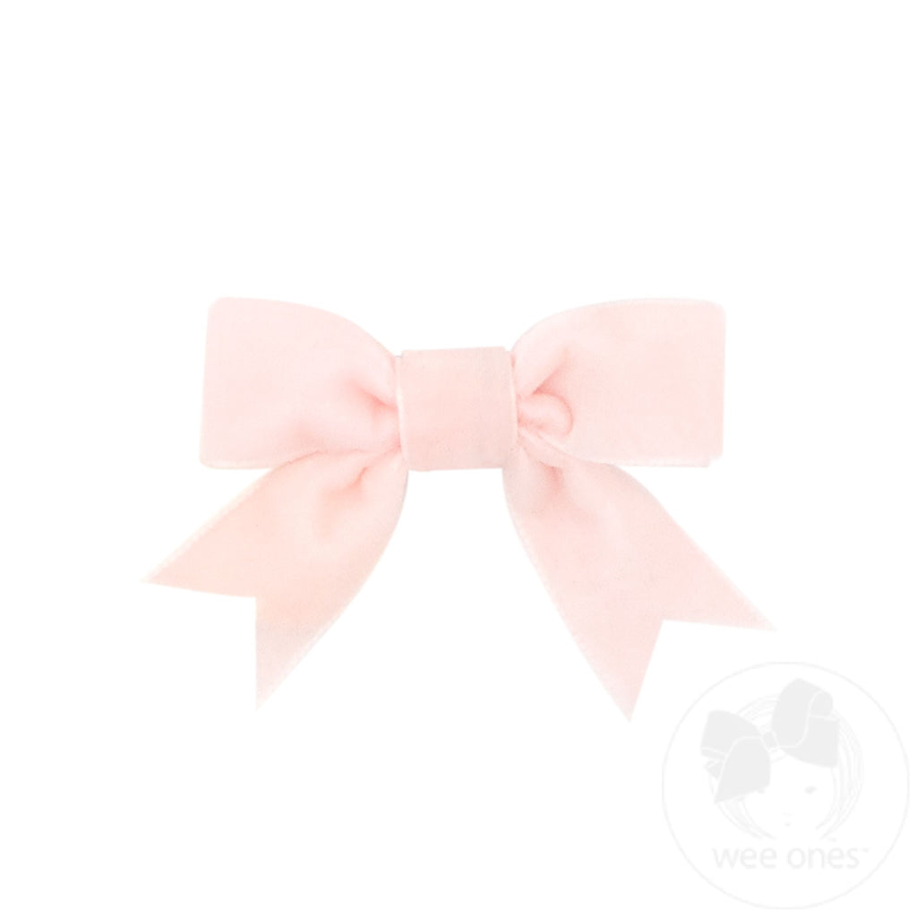 Mini Velvet Two-Loop Bow with Fancy Cut Tail