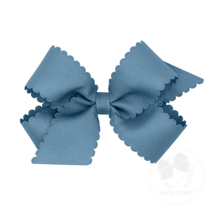 Medium Grosgrain Hair Bow with Scalloped Edge