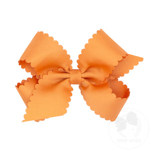 Medium Grosgrain Hair Bow with Scalloped Edge 


