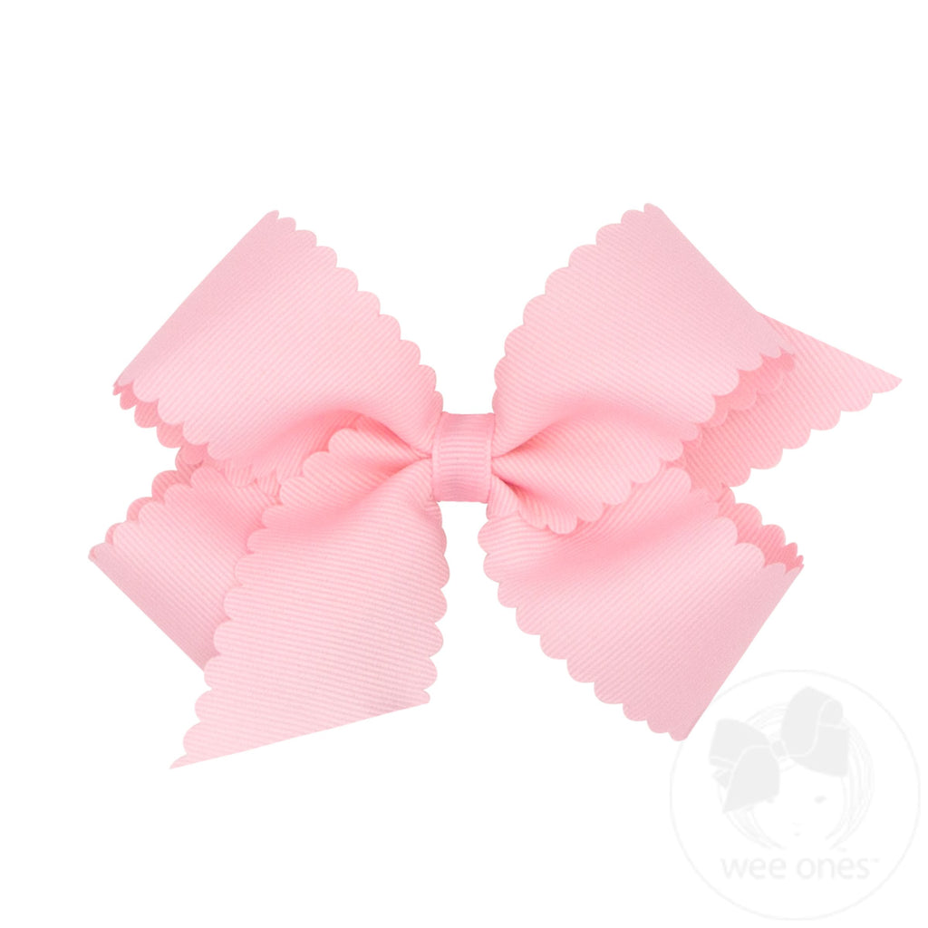 Medium Grosgrain Hair Bow with Scalloped Edge