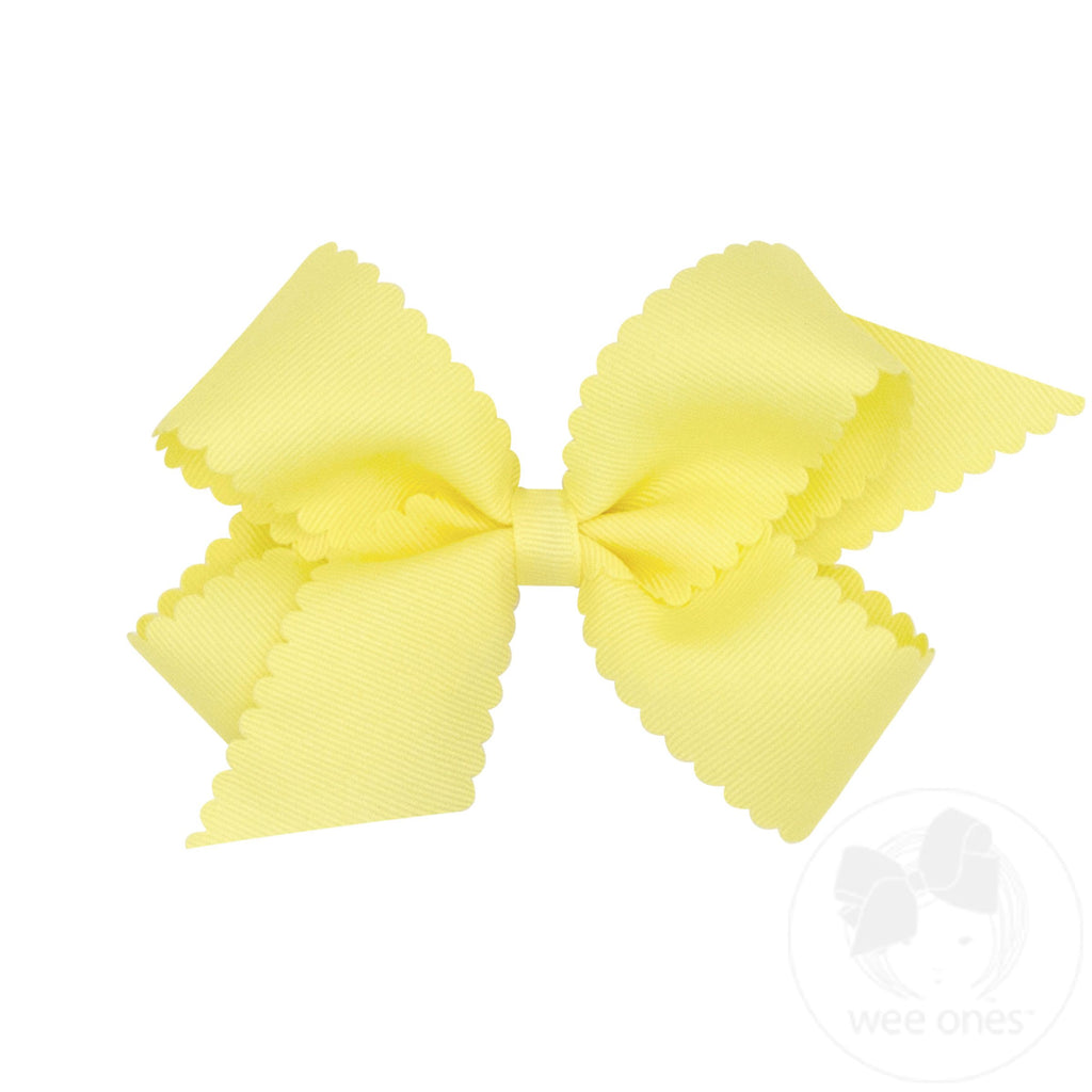 Medium Grosgrain Hair Bow with Scalloped Edge