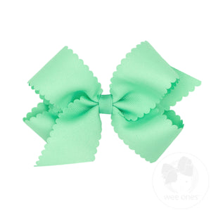 Medium Grosgrain Hair Bow with Scalloped Edge