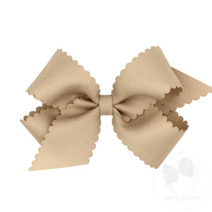 Medium Grosgrain Hair Bow with Scalloped Edge