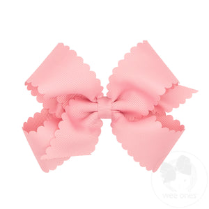 Medium Grosgrain Hair Bow with Scalloped Edge 

