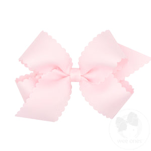 Medium Grosgrain Hair Bow with Scalloped Edge