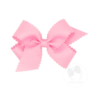 Medium Grosgrain Hair Bow with Scalloped Edge