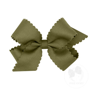 Medium Grosgrain Hair Bow with Scalloped Edge