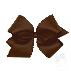 King Grosgrain Hair Bow Scalloped Edge