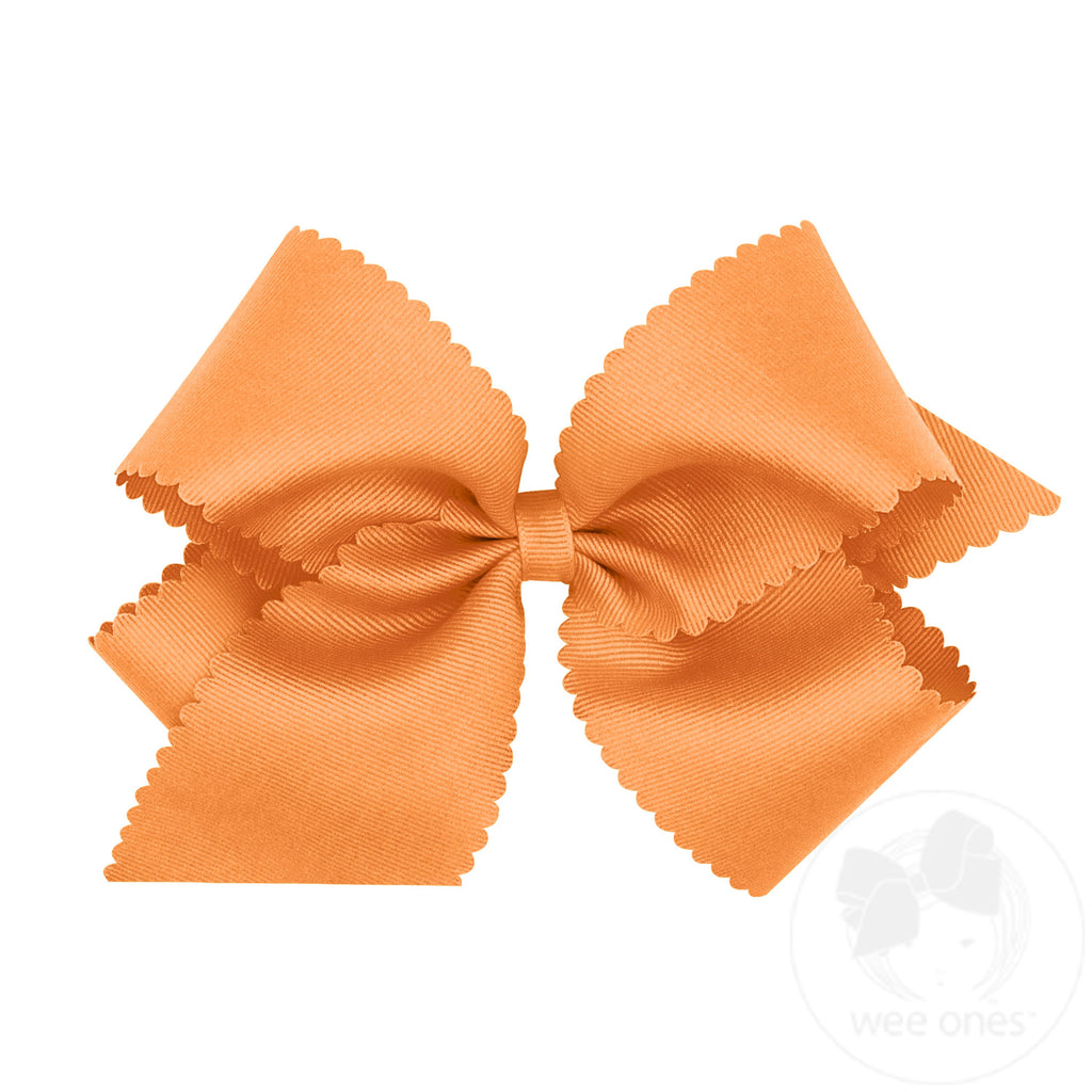 King Grosgrain Hair Bow Scalloped Edge