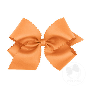 King Grosgrain Hair Bow Scalloped Edge
