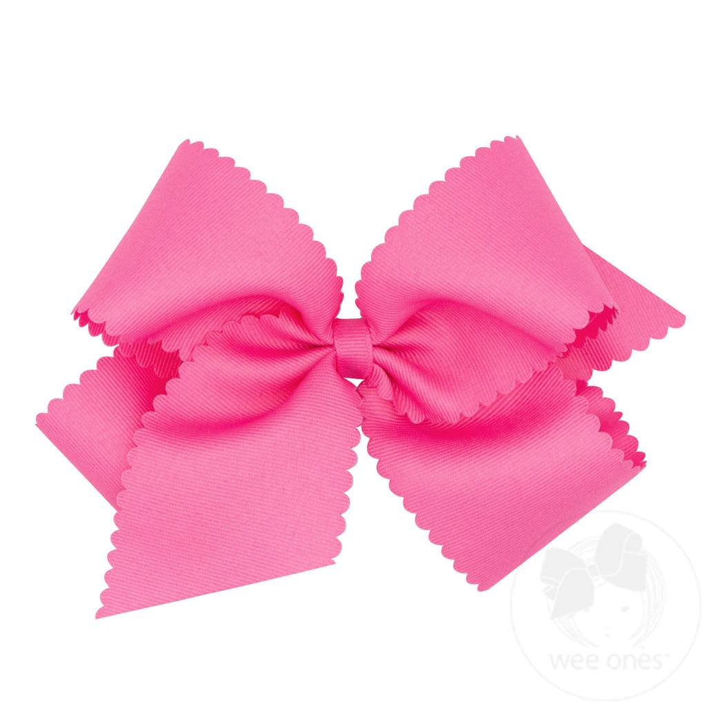 King Grosgrain Hair Bow Scalloped Edge