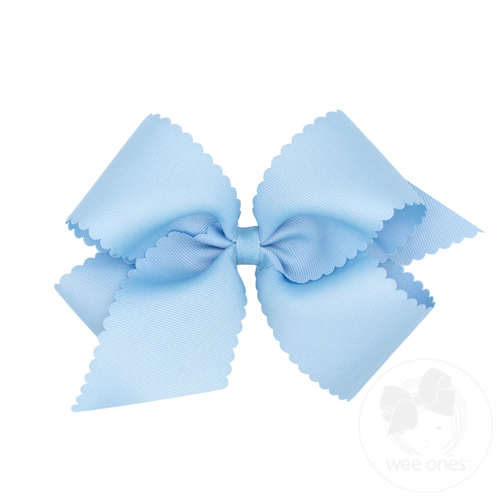 King Grosgrain Hair Bow Scalloped Edge