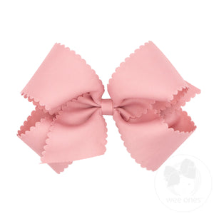 King Grosgrain Hair Bow Scalloped Edge