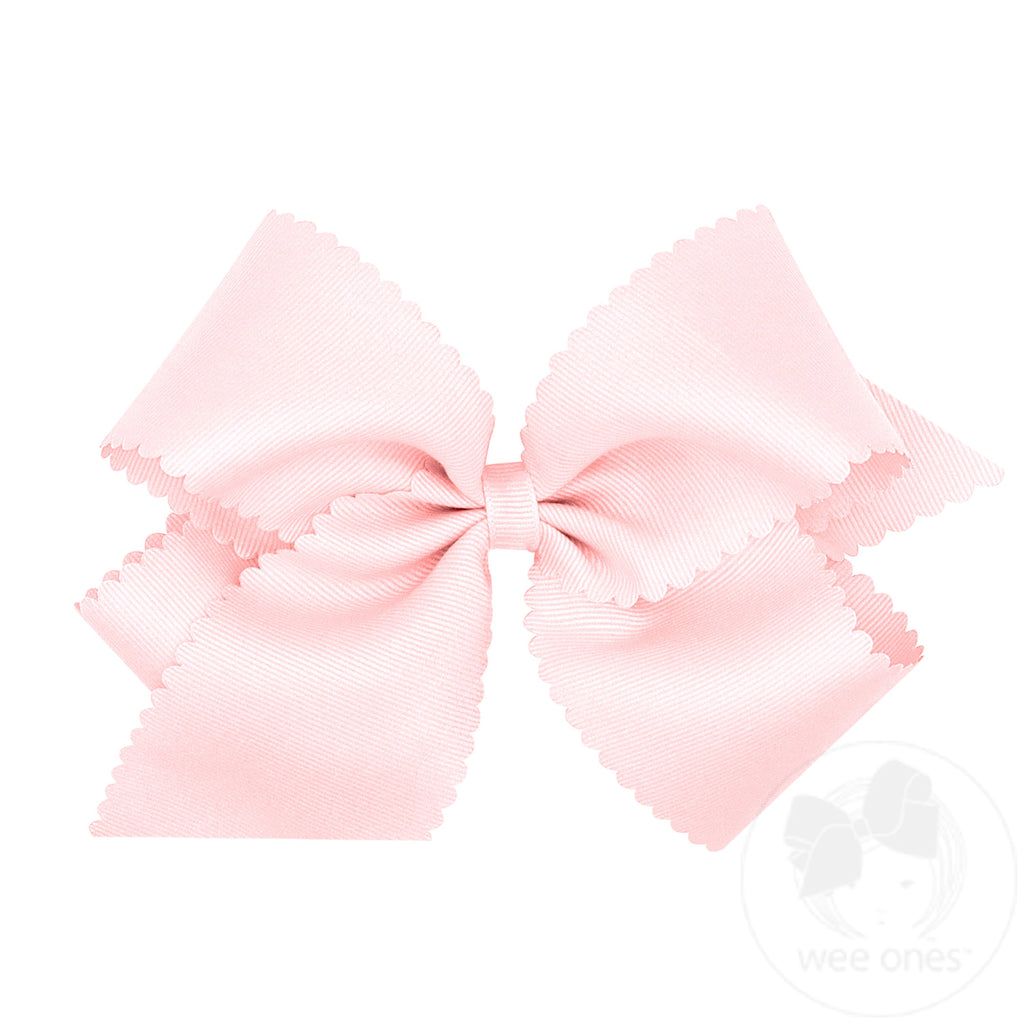 King Grosgrain Hair Bow Scalloped Edge