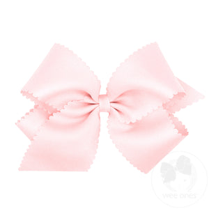 King Grosgrain Hair Bow Scalloped Edge