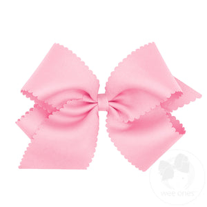 King Grosgrain Hair Bow Scalloped Edge