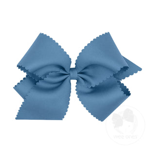 King Grosgrain Hair Bow Scalloped Edge