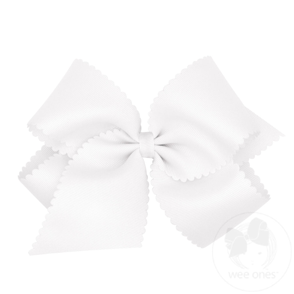 King Grosgrain Hair Bow Scalloped Edge