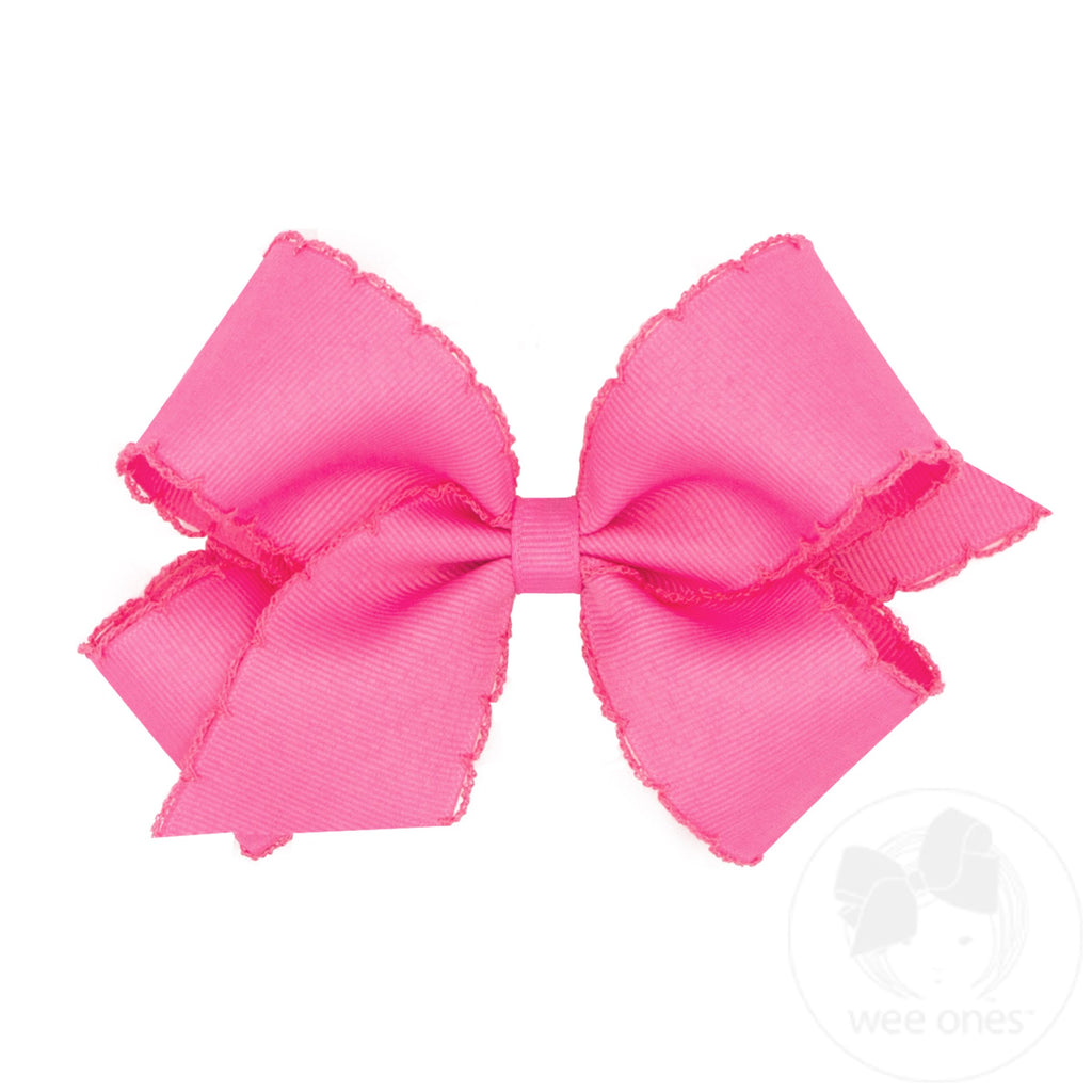 Medium Grosgrain Hair Bow with Matching Moonstitch Edge