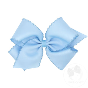 King Grosgrain Hair Bow with Matching Moonstitch Edge