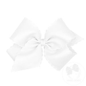 King Grosgrain Hair Bow with Matching Moonstitch Edge