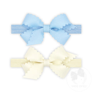 GIFT PACK! Two Mini Scallop Bows With Bands