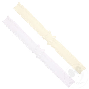 Add-A-Bow Stretch Ruffle Edge Girls Baby Bands - Two Pack