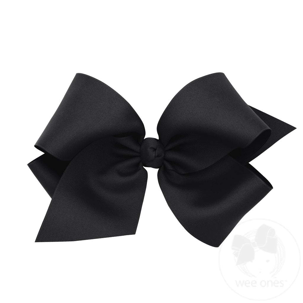 Colossal Classic Grosgrain Girls Hair Bow on a French Clip (Knot Wrap)