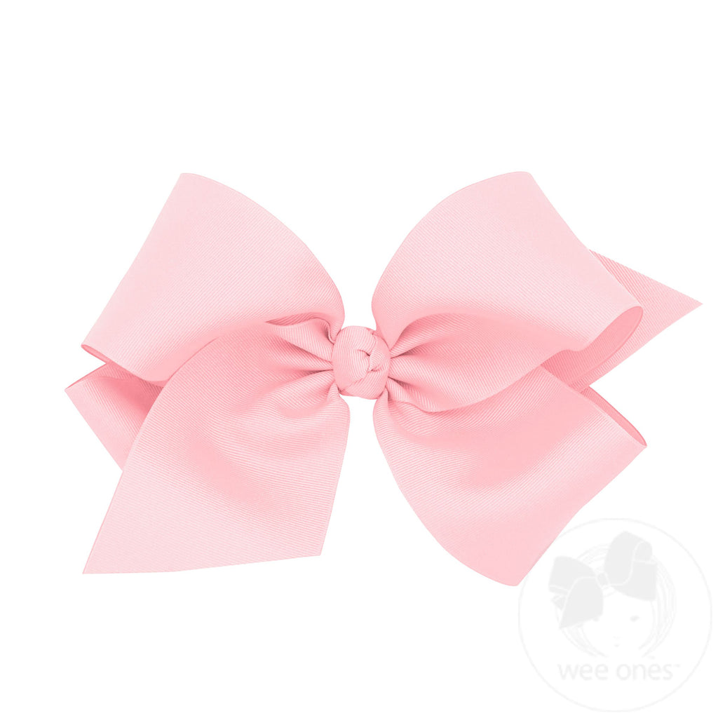 Colossal Classic Grosgrain Girls Hair Bow on a French Clip (Knot Wrap)