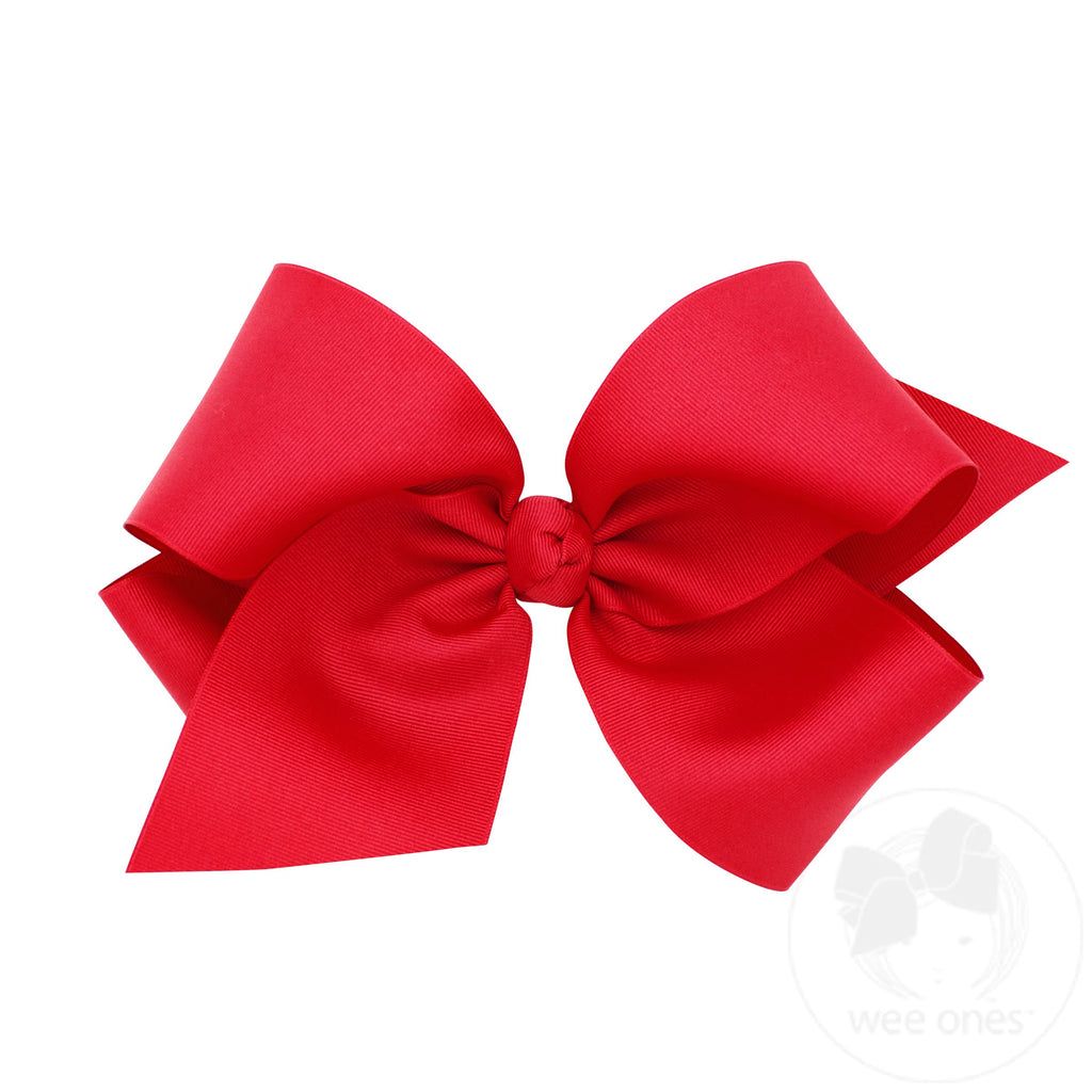 Colossal Classic Grosgrain Girls Hair Bow on a French Clip (Knot Wrap)