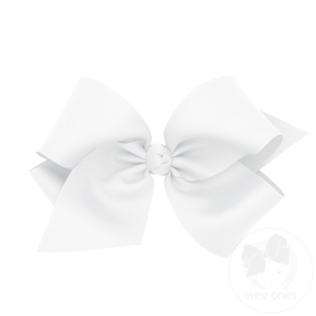 Colossal Classic Grosgrain Girls Hair Bow on a French Clip (Knot Wrap)