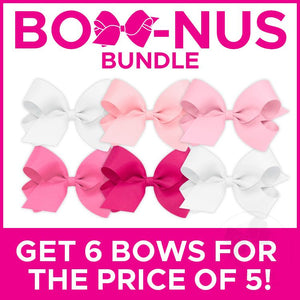 BUY MORE AND SAVE! 6 Large Classic Grosgrain Girls Hair Bows