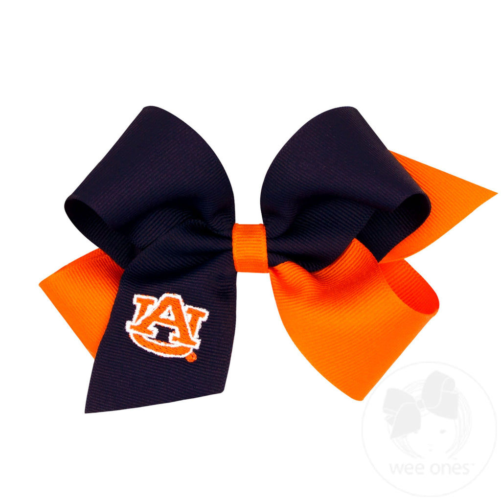 Medium Auburn Tigers Two-Tone Embroidered Hair Bow