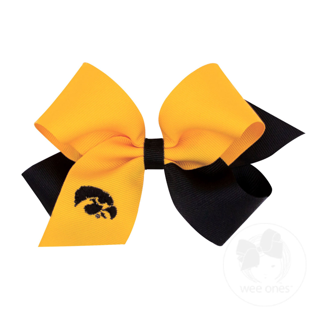Medium Iowa Hawkeyes Two-Tone Embroidered Hair Bow
