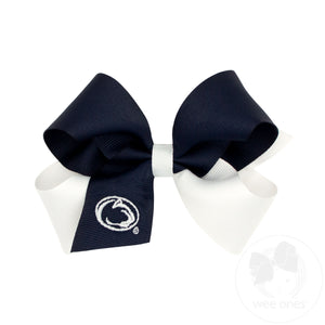 Medium Two-tone Collegiate Embroidered Grosgrain Hair Bow