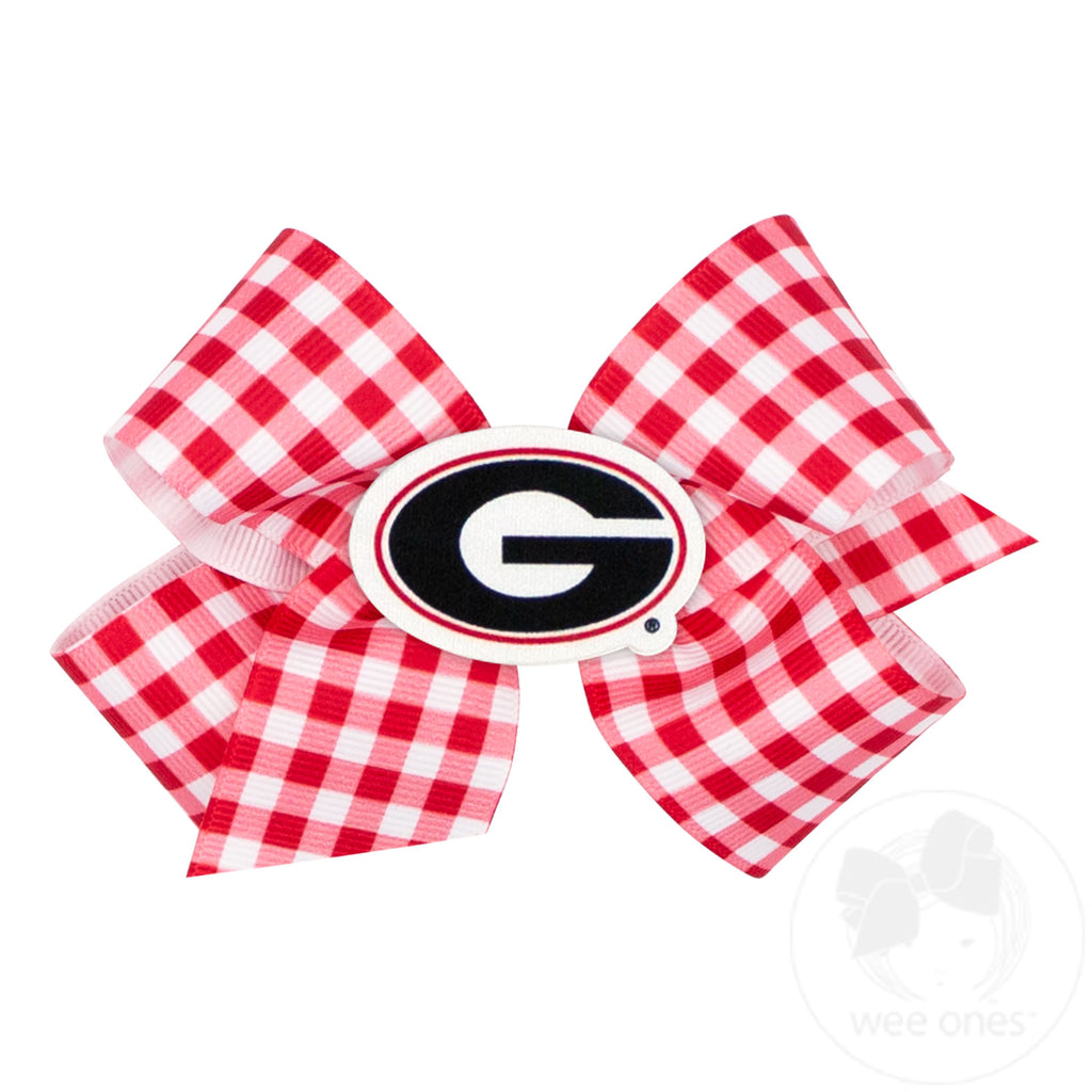 Medium Georgia Gingham Hair Bow with Logo Patch