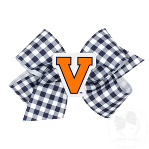 Medium Virginia Gingham Hair Bow with Logo Patch