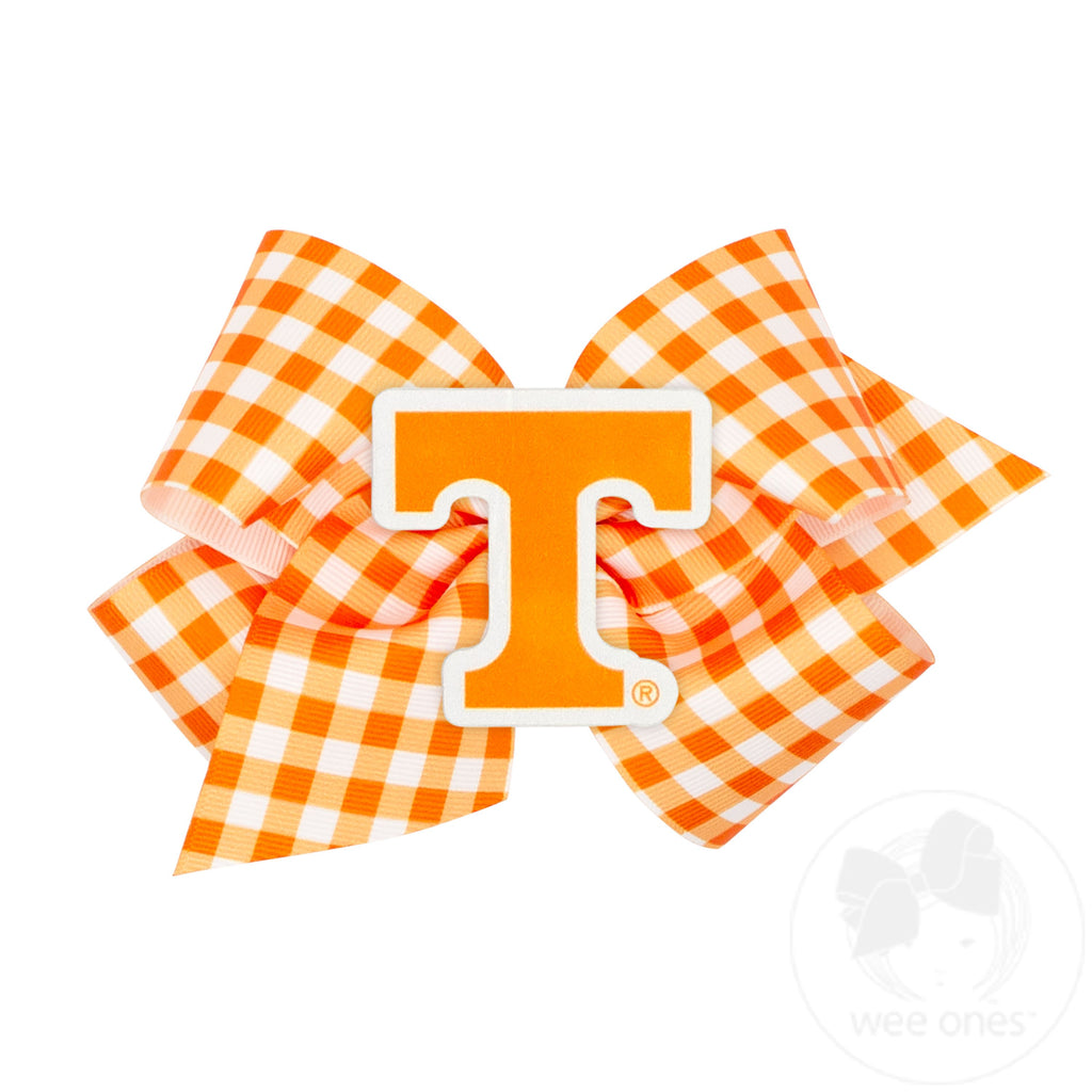 King Tennessee Gingham Hair Bow with Logo Patch