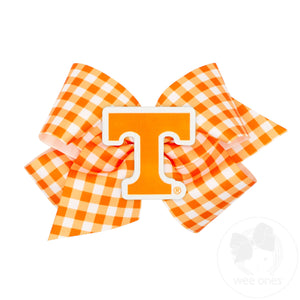 King Tennessee Gingham Hair Bow with Logo Patch