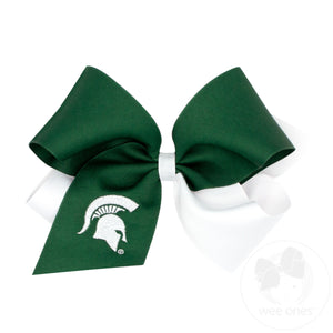 King Michigan State Two-Tone Embroidered Hair Bow