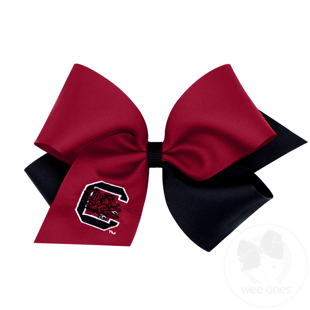 King South Carolina Two-Tone Embroidered Hair Bow