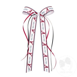 Pair of Collegiate Logo Ribbon Boot Bows with Streamers