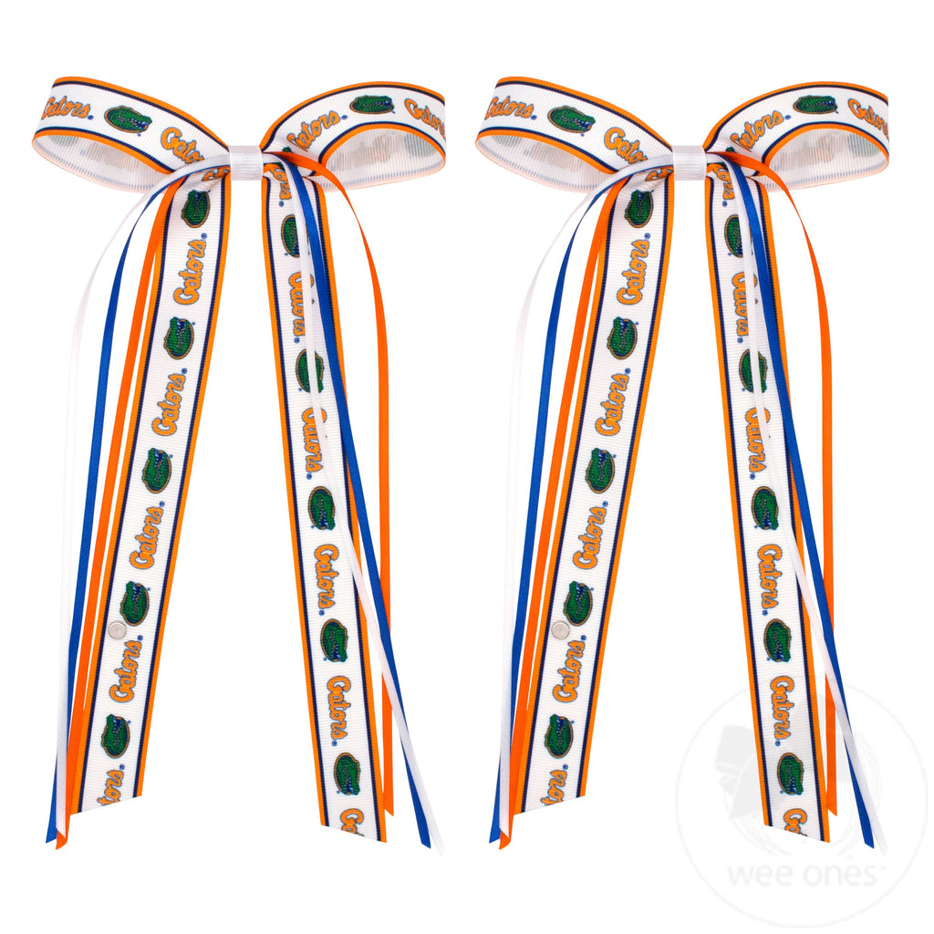 Pair of Florida Logo Ribbon Boot Bows with Streamers