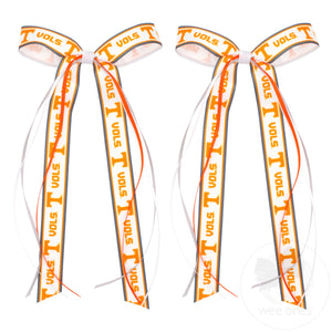 Pair of Tennessee Logo Ribbon Boot Bows with Streamers