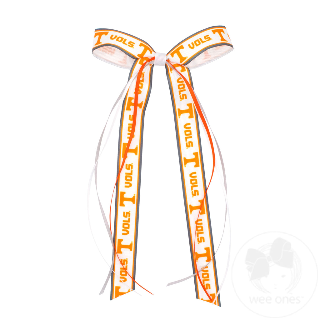 Pair of Tennessee Logo Ribbon Boot Bows with Streamers