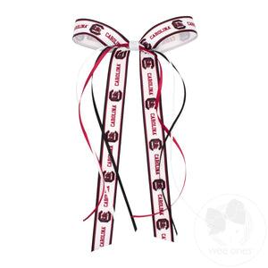 Pair of South Carolina Logo Ribbon Boot Bows with Streamers